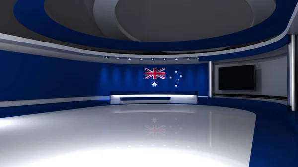 Een Studio Australië Australische Vlag Nieuws Studio Achtergrond Voor Elke — Stockfoto
