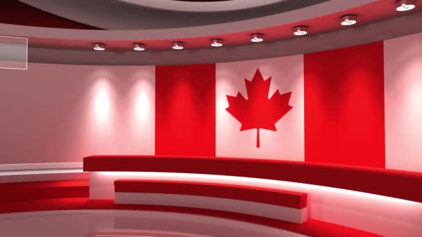 Estudio Canadá Animación Loop Estudio Bandera Canadá Fondo Bandera Canadá — Vídeos de Stock