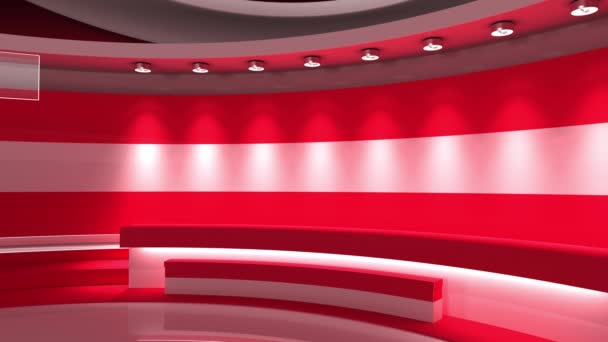 Studio Telewizyjne Austrię Flaga Austrii Studio Wiadomości Animacja Pętli Tło — Wideo stockowe