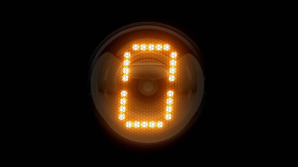 Zero Cyfra Cyfra Wskaźników Nixie Wskaźniki Lampy Wyładowcze Gazu Renderyna — Zdjęcie stockowe