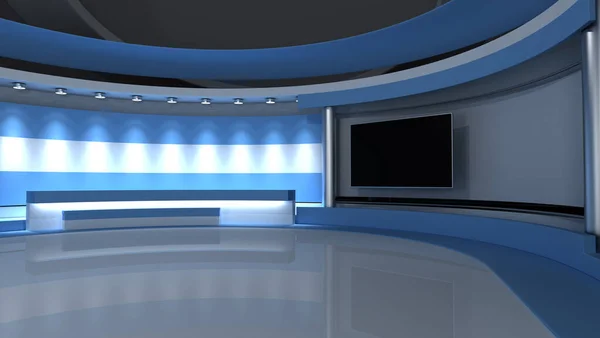 电视演播室阿根廷 阿根廷国旗 新闻演播室循环动画 任何绿色屏幕或彩色键视频制作的背景 3D渲染 — 图库照片
