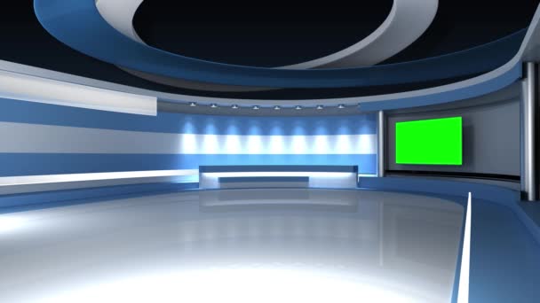 Studio Televisivo Animazione Loop Studio Giornalistico Sfondo Qualsiasi Schermo Verde — Video Stock