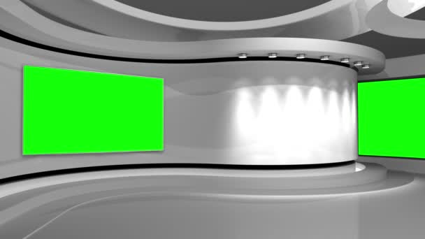 Weißer Hintergrund Fernsehstudio Schleifenanimation Weißes Studio Hintergrund Für Jede Green — Stockvideo