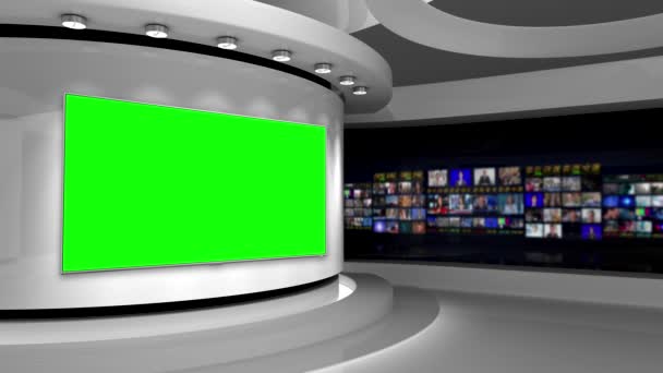 Weißer Hintergrund Fernsehstudio Schleifenanimation Weißes Studio Hintergrund Für Jede Green — Stockvideo