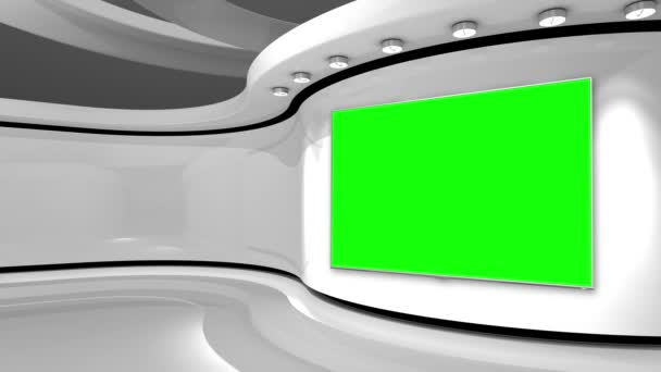 White Background Studio Loop Animation White Studio Backdrop Any Green — Stock Video