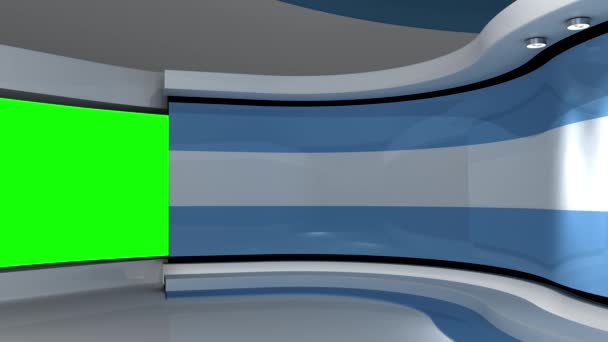 Studio Light Blue Background Loop Animation News Studio Background Any — Stock Video