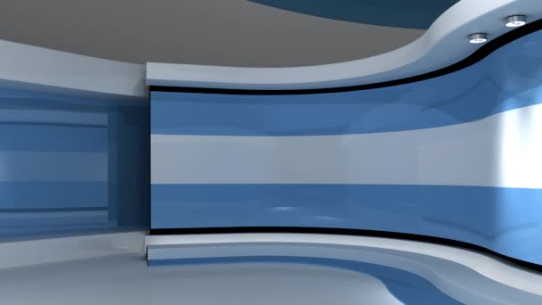 Studio Light Blue Background Loop Animation News Studio Background Any — Stock Video