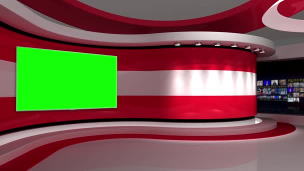 Studioul Austria Ecran Verde Perete Ecran Perete Drapelul Austriac Studioul — Videoclip de stoc