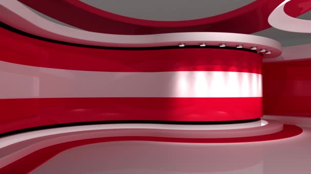 Estudio Austria Bandera Austriaca Estudio Noticias Animación Loop Fondo Para — Vídeo de stock