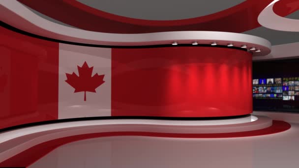 Estúdio Canadá Bandeira Canadá Estúdio Animação Loop Fundo Para Qualquer — Vídeo de Stock