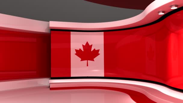 Estúdio Canadá Bandeira Canadá Estúdio Animação Loop Fundo Para Qualquer — Vídeo de Stock