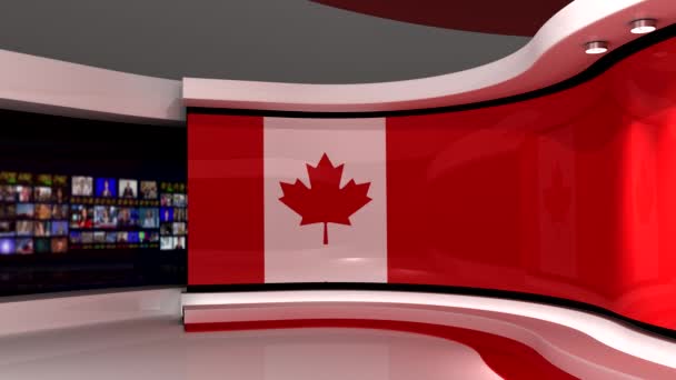 Estúdio Canadá Bandeira Canadá Estúdio Animação Loop Fundo Para Qualquer — Vídeo de Stock