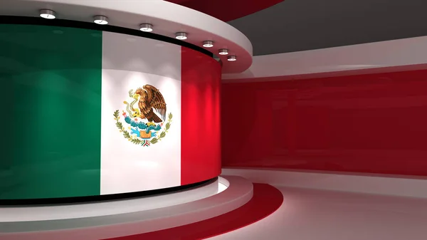 Bandeira México Bandeira México Estúdio Estúdio Pano Fundo Perfeito Para — Fotografia de Stock