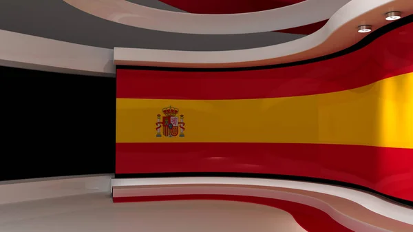 Estúdio Espanha Estúdio Bandeira Espanhola Bandeira Espanhola Estúdio Pano Fundo — Fotografia de Stock