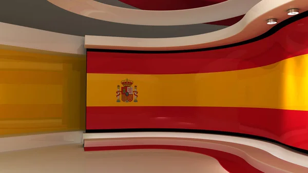 Estúdio Espanha Estúdio Bandeira Espanhola Bandeira Espanhola Estúdio Pano Fundo — Fotografia de Stock