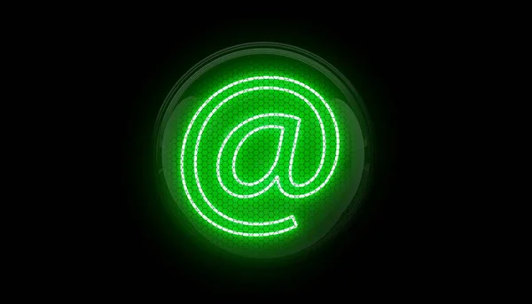 Електронна Пошта Зелений Символ Електронної Пошти Індикатор Трубки Ніксі Індикатори — стокове фото