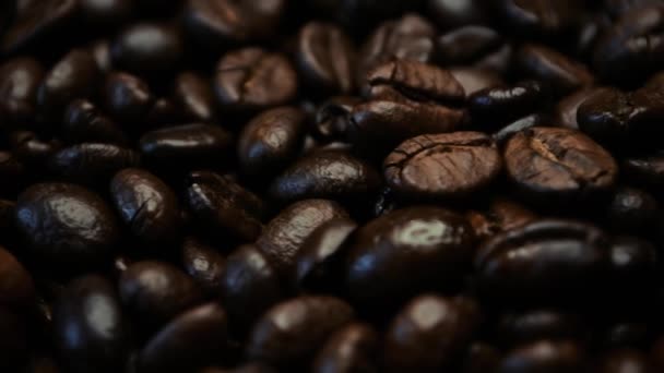 Geroosterde Koffie Geroosterde Koffiebonen Achtergrond Lijn — Stockvideo