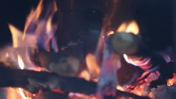 Ahşap bir pizza fırını yangın — Stok video