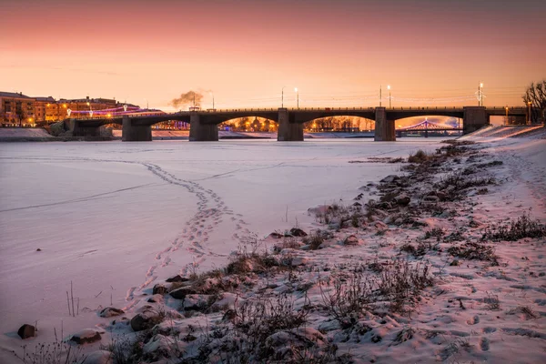 Sunset over the Volga — Stock Photo, Image