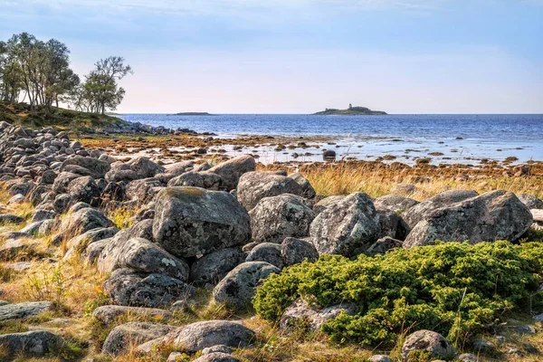 Large Boulders Filippovsky Cages Solovetsky Islands Blue Water White Sea — Stock Photo, Image