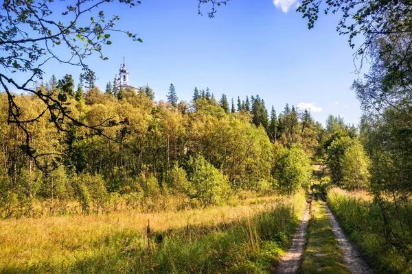 Calvary Crucifixion Skete Mountain Anzer Island Solovetsky Islands Blue Sky — Stock Photo, Image