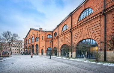 St. Petersburg 'da bir adada New Holland' ın tuğla inşaatı.