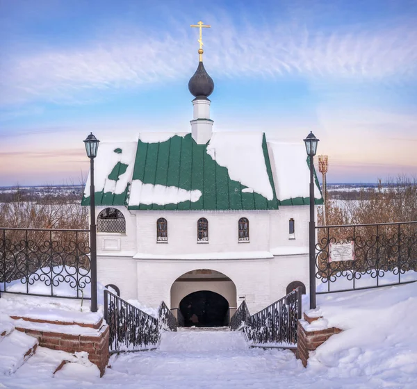 Iglesia San Sergio Radonezh Monasterio Transfiguración Murom Luz Invierno Soleado —  Fotos de Stock