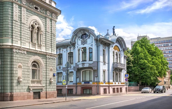 Schlossberg Huis Mindovsky Herenhuis Povarskaya Straat Moskou Een Zonnige Zomerdag — Stockfoto