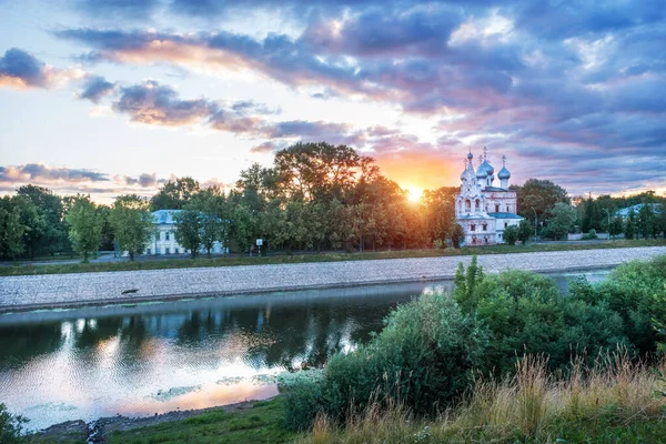 Chiesa San Giovanni Crisostomo Sulle Rive Del Fiume Vologda Nella — Foto Stock