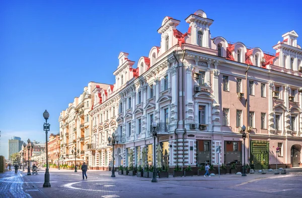 Skvortsov Lägenhetsbyggnad Arbat Gatan Moskva Sommar Morgon — Stockfoto