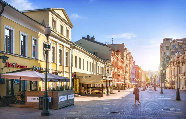 Domy Kavárny Arbatu Moskvě Letního Rána — Stock fotografie