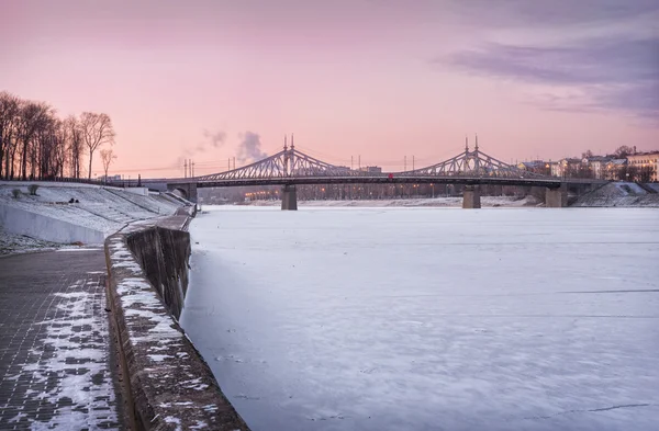 Puente Starovolzhsky en Tver — Foto de Stock