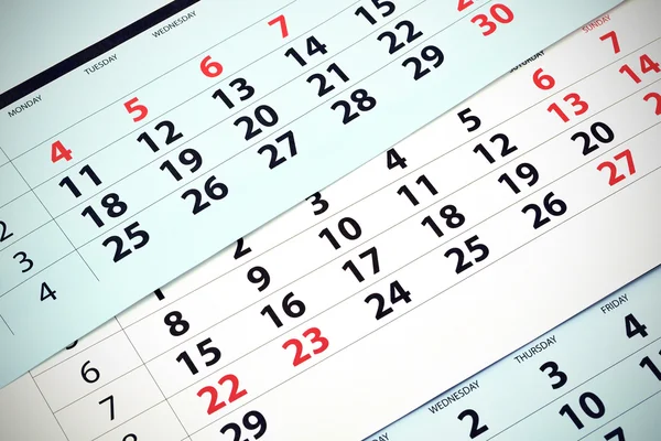 Monthly calendar  and numbers — Stock Photo, Image