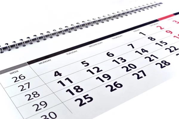 Monthly calendar  and numbers — Stock Photo, Image