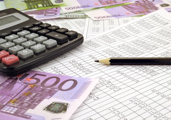 Geld met calculator — Stockfoto