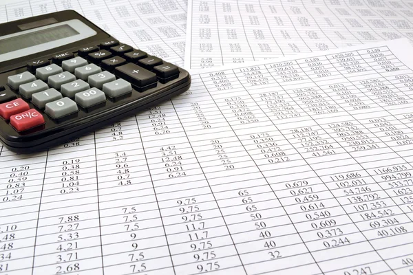 Calculator met getallen — Stockfoto