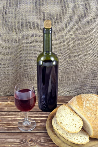 Brood en wijn — Stockfoto