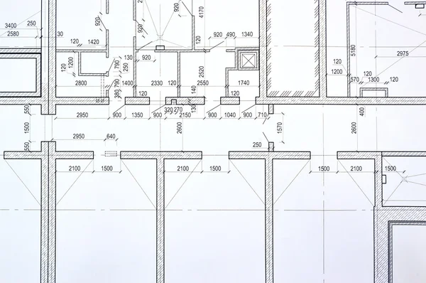 Disegno della planimetria dell'edificio — Foto Stock