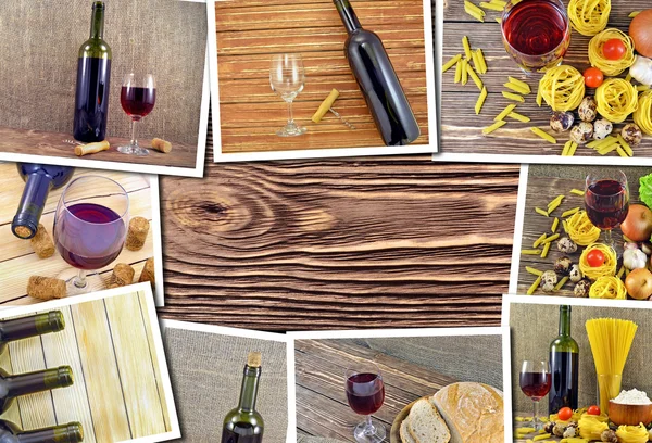 Collage van foto's van wijnen — Stockfoto