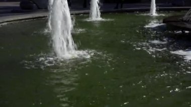 Water splash in the city fountain.