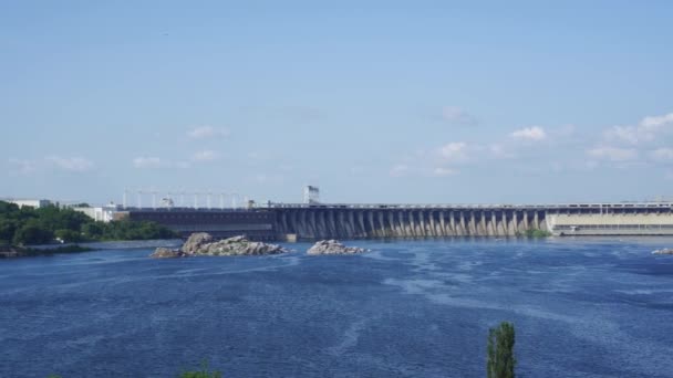Barragens Hidroeléctricas Zaporozhye Ucrânia — Vídeo de Stock