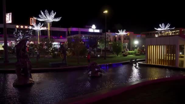Sharm Sheikh Egipt Września 2021 Plac Soho Jest Oświetlony Wieloma — Wideo stockowe