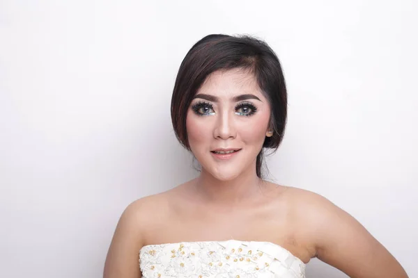 Model Kecantikan Asia Tersenyum Untuk Makeup Close Beautiful Asian Face — Stok Foto