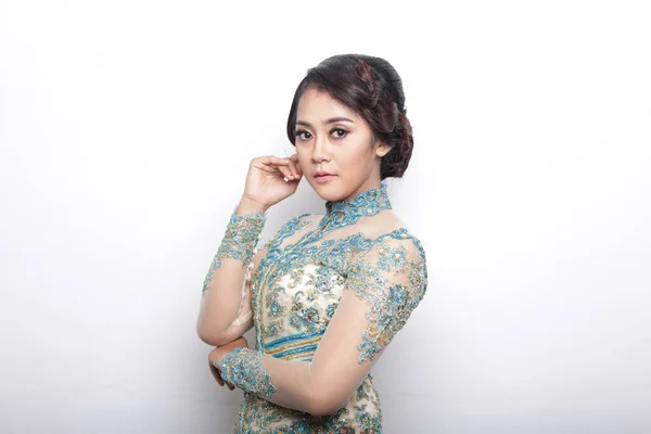 Haar Stijl Vrouw Bruiloft Traditioneel Haarbruiloft Traditioneel Indonesië — Stockfoto
