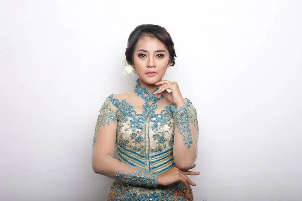 Acconciatura Indonesia Donna Matrimonio Tradizionale Matrimonio Capelli Tradizionale Indonesia — Foto Stock