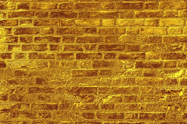 Fortuna Gold Gold Brick Wall Abstract Texture Background — Stock Photo, Image