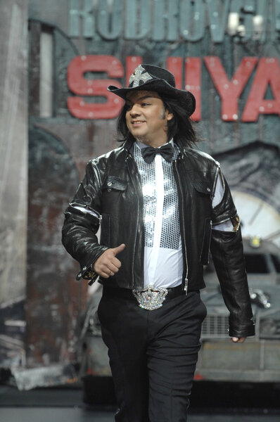 Moscow Fashion Week in Gostiny Dvor. Russian singer Philip Kirkorov in the show of fashion designer Ilya Shiyan, MOSCOW, RUSSIA