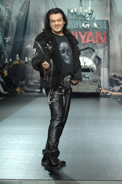Moscow Fashion Week in Gostiny Dvor. Russian singer Philipp Kirkorov on the runway in the fashion show of fashion designer Ilya Shiyan, MOSCOW, RUSSIA