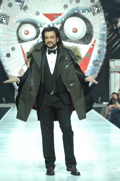  Moscow Fashion Week in Gostiny Dvor. Russian singer and actor Philipp Kirkorov on the runway at the fashion show of designer Ilya Shiyan