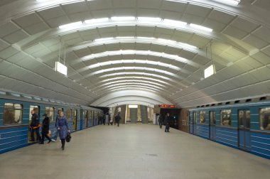 Metro istasyonları Skhodnenskaya, Moskova, Rusya iç